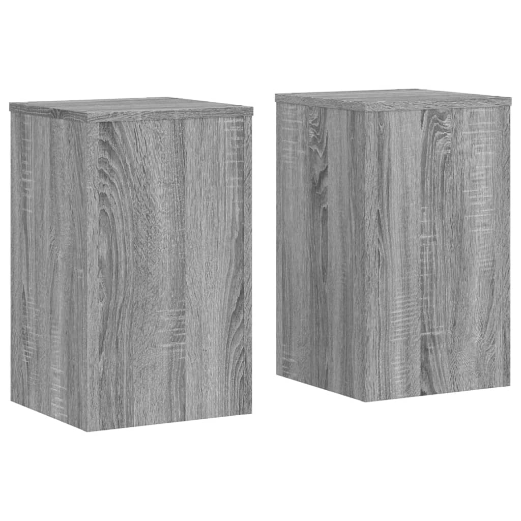 Estándares de plantas Vidaxl 2 PCS 30X30X50 CM Madera procesada Sonoma gris