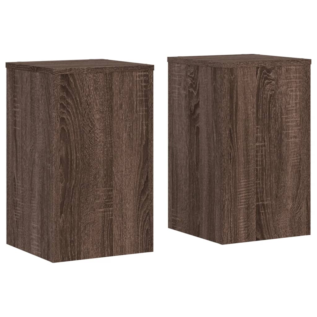 Vidaxl plantenstandaards 2 st 30x30x50 cm bewerkt hout bruin eiken