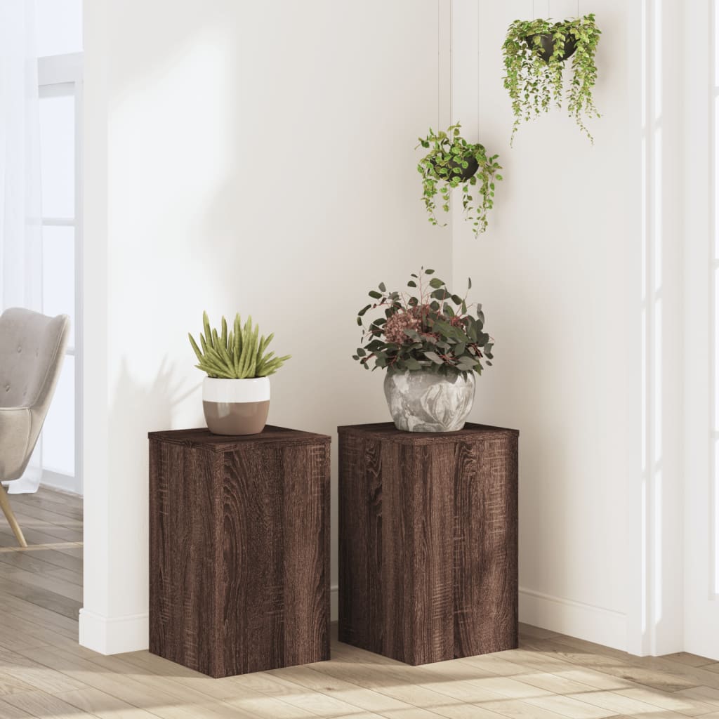 Estándares de plantas Vidaxl 2 PCS 30x30x50 cm de roble de madera procesada de madera.