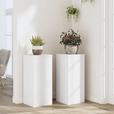 Vidaxl Planting Stands 2 PCS 30x30x70 cm Bianco in legno elaborato