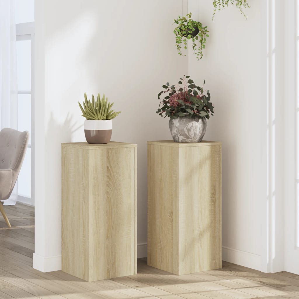 Vidaxl Standard pianta 2 PC 30x30x70 cm Oak in legno trasformato