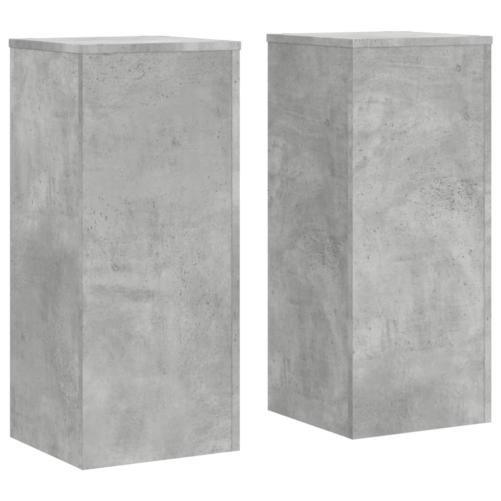Estándares de plantas Vidaxl 2 PCS 30X30X70 cm Betongrijs de madera procesada