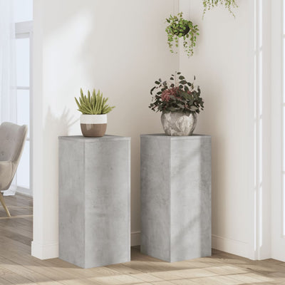Vidaxl Standard per impianti 2 PC 30x30x70 cm Betongrijs in legno trasformato