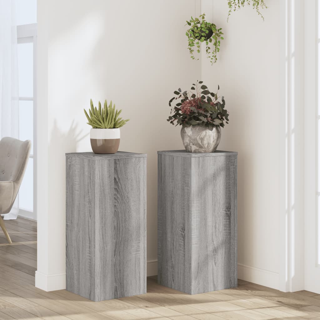 Estándares de plantas Vidaxl 2 PCS 30X30X70 CM BODER PROCESADO GRIS Sonoma
