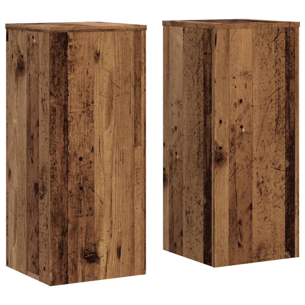 VidaXL maceteros 2 uds 30x30x70 cm madera tratada color madera vieja