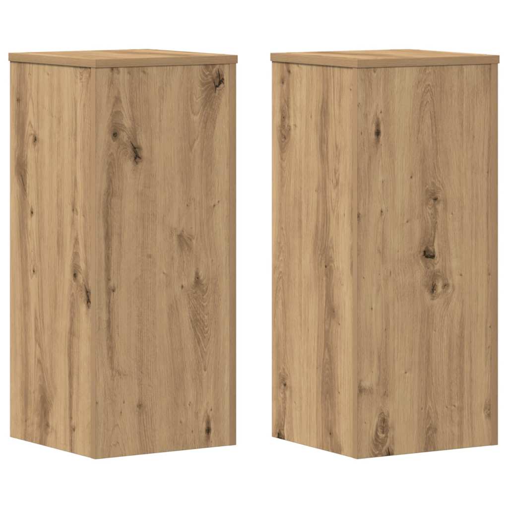 Vidaxx maceteros 2 piezas 30x30x70 cm madera artesanal roble