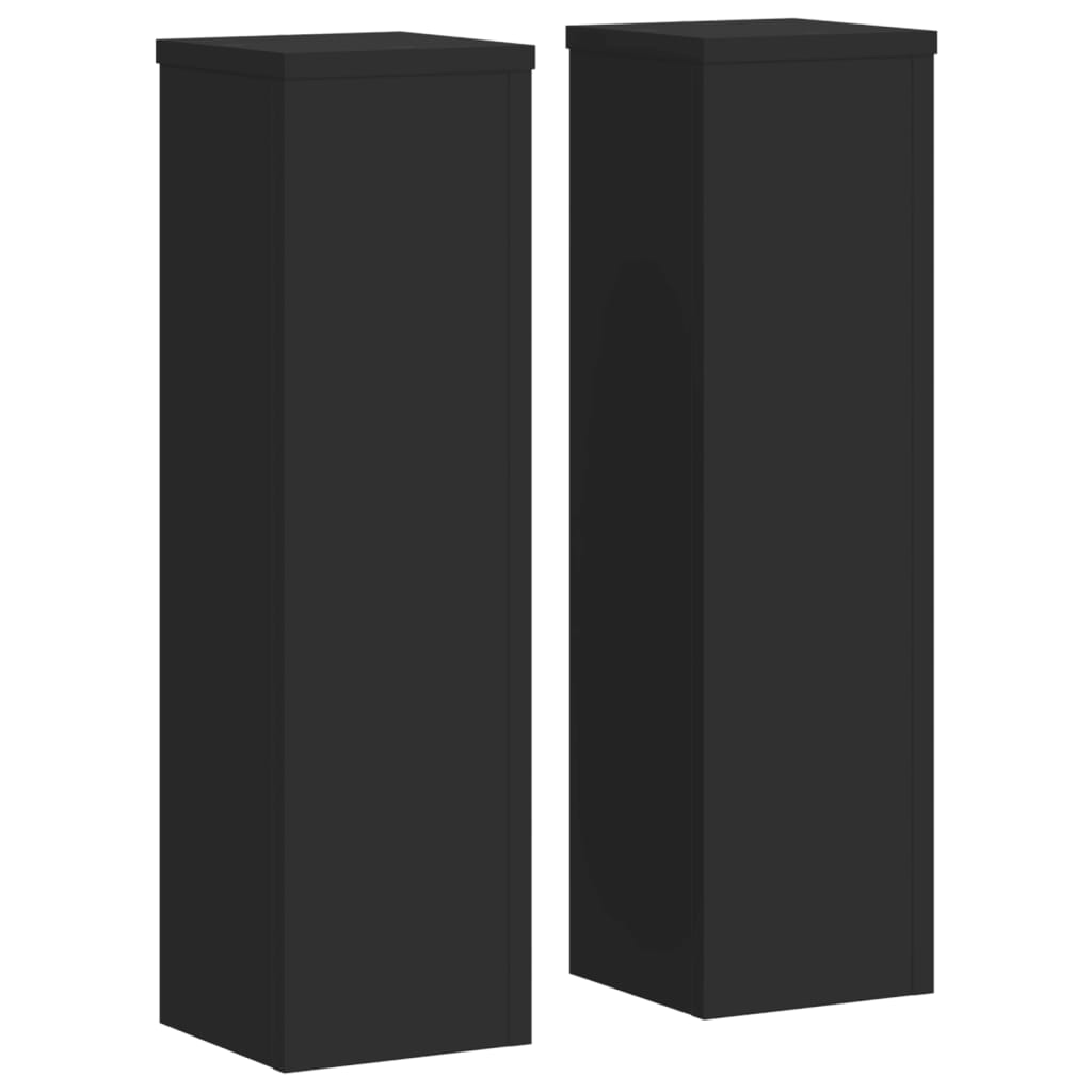 Supporti per piante VidaXL 2 pz 17x17x60 cm in legno lavorato nero