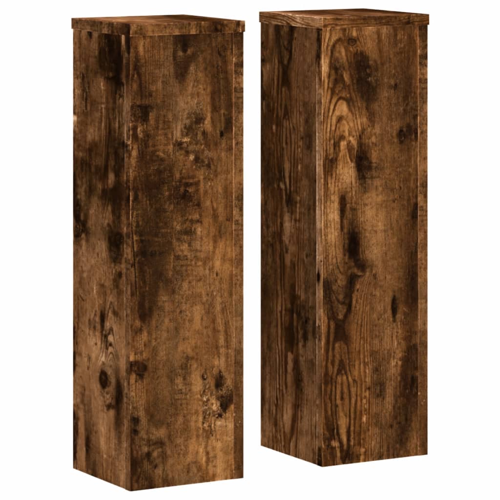 Vidaxx maceteros 2 piezas 17x17x60 cm madera procesada roble ahumado