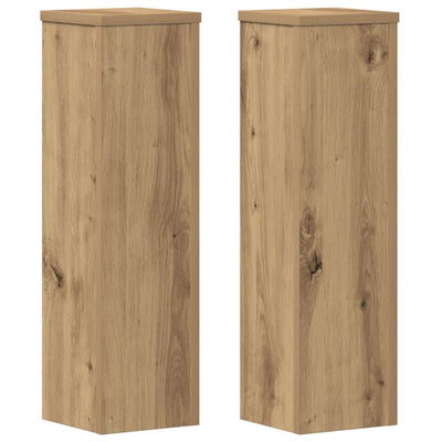 Portapiante Vidaxxl 2 pz 17x17x60 cm in legno artigianale color rovere