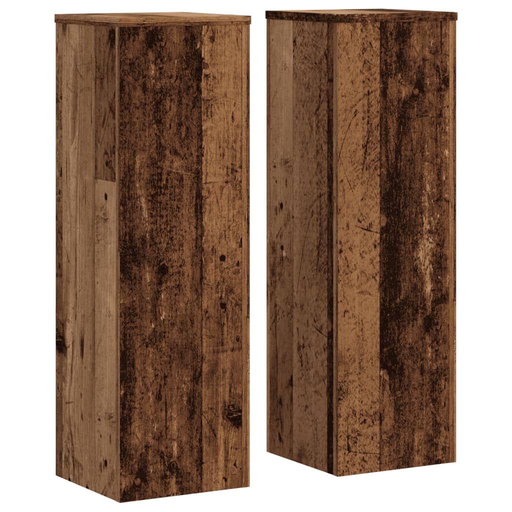Vidaxx maceteros 2 uds 25x25x80 cm madera tratada color madera vieja