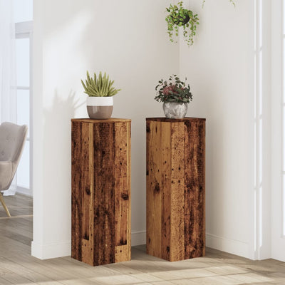 Supporti per piante Vidaxx 2 pz 25x25x80 cm in legno trattato, color legno vecchio