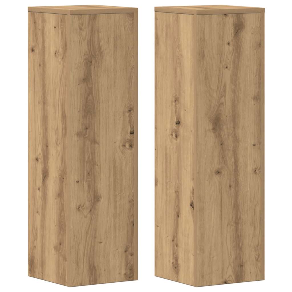 Portapiante VidaXL 2 pz 25x25x80 cm in legno artigianale color rovere