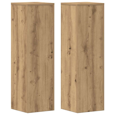 Portapiante VidaXL 2 pz 25x25x80 cm in legno artigianale color rovere