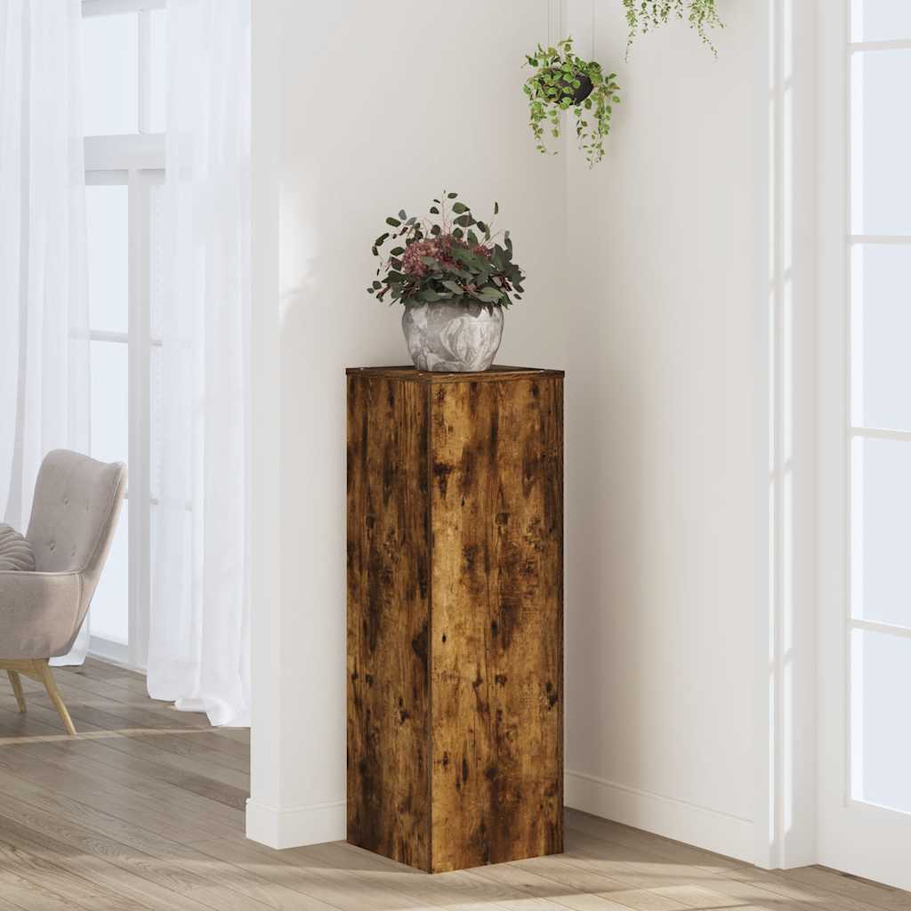 Vidaxx soporte para plantas 33x33x100 cm madera procesada, roble ahumado