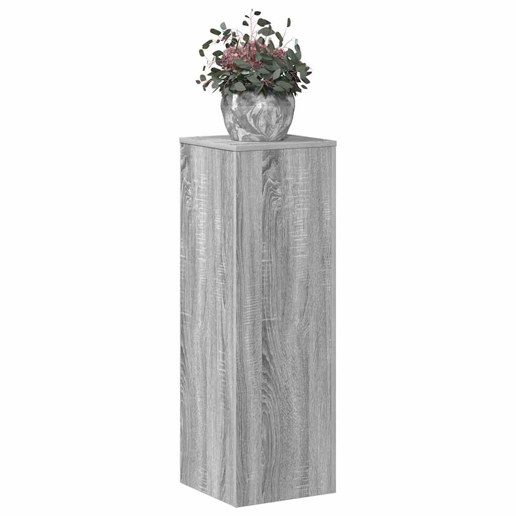 Estándar de planta Vidaxl 33x33x100 cm de madera procesada gris soma roble