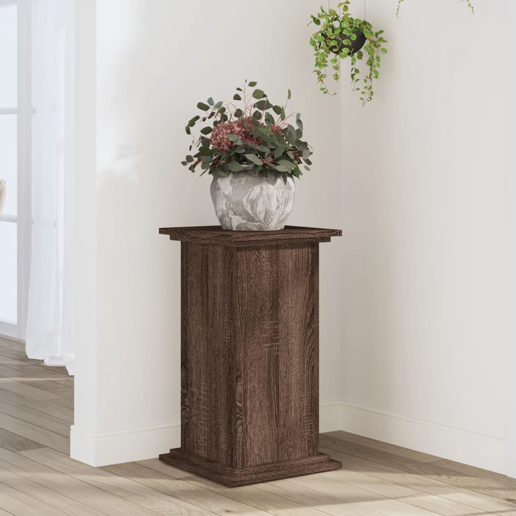 Estándar de la planta Vidaxl 33x33x60 cm de madera procesada de roble de madera con colorado
