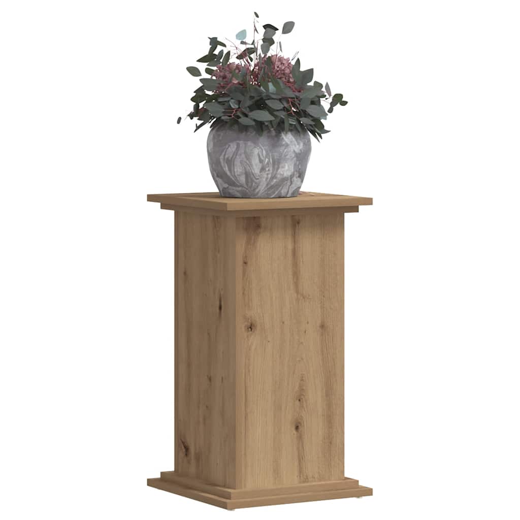 Estándar de la planta Vidaxl 33x33x60 cm de roble artesanal de madera procesada