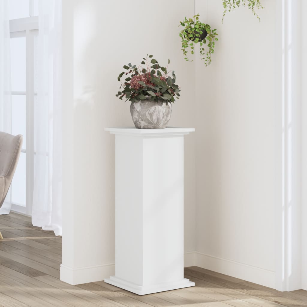 Estándar de planta Vidaxl 33x33x80 cm de madera procesada blanca