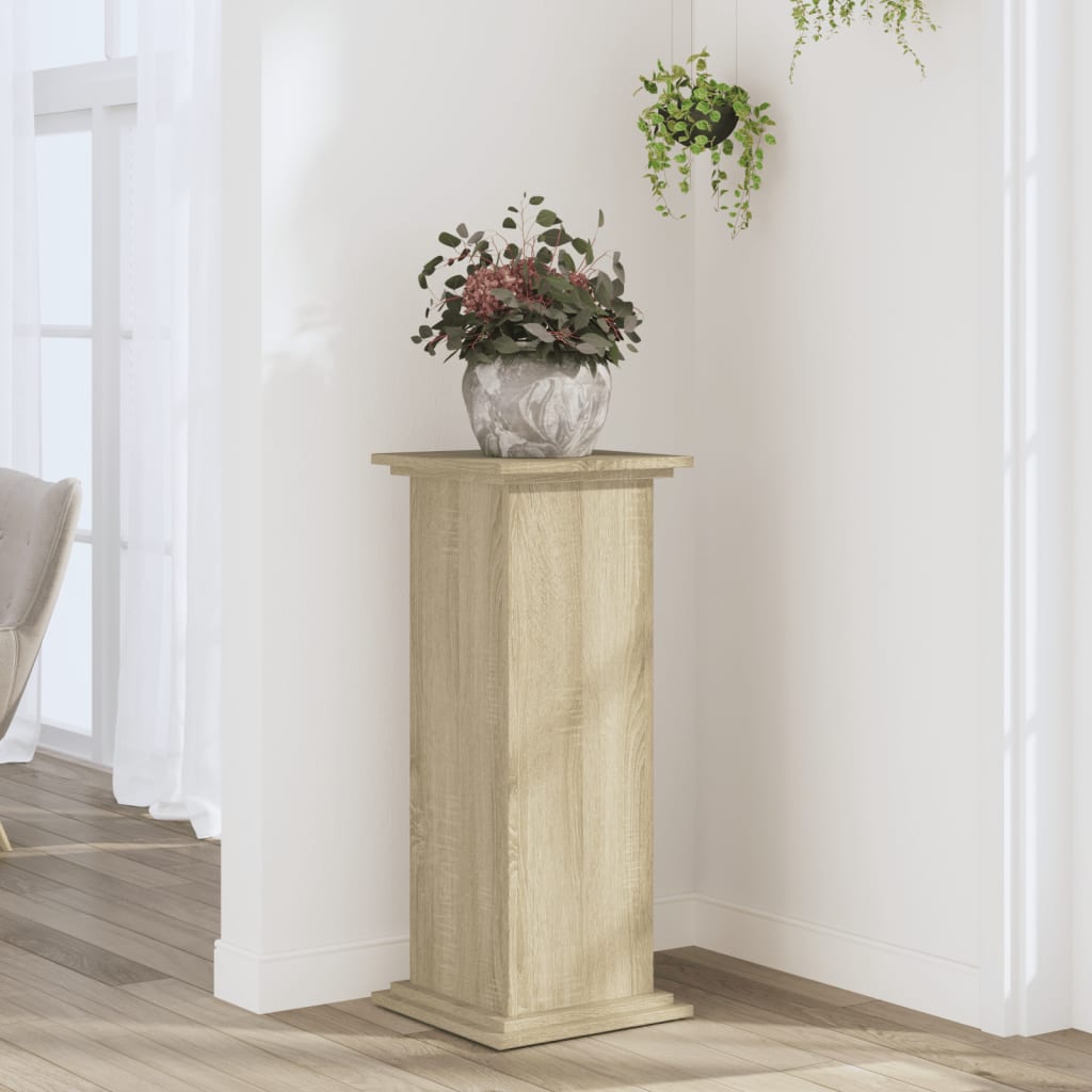 Estándar de la planta Vidaxl 33x33x80 cm de madera procesada Sonoma Oak -Coled
