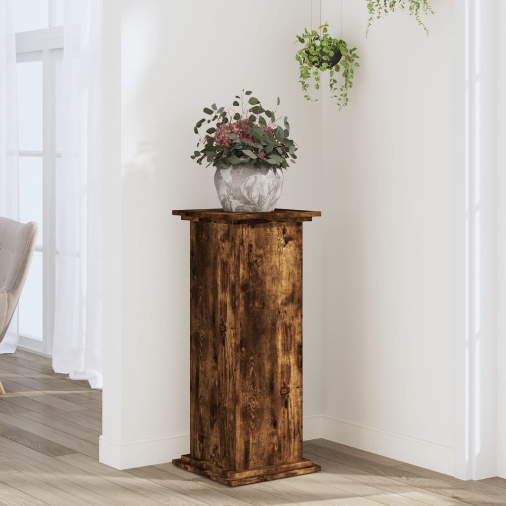 Estándar de la planta Vidaxl 33x33x80 cm de madera procesada de roble topo coloreado