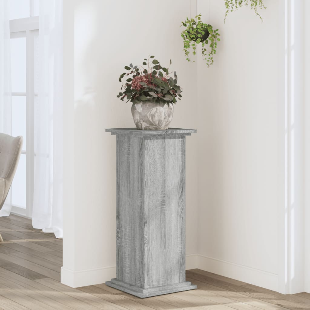Estándar de la planta Vidaxl 33x33x80 cm de madera procesada gris sonoma roble