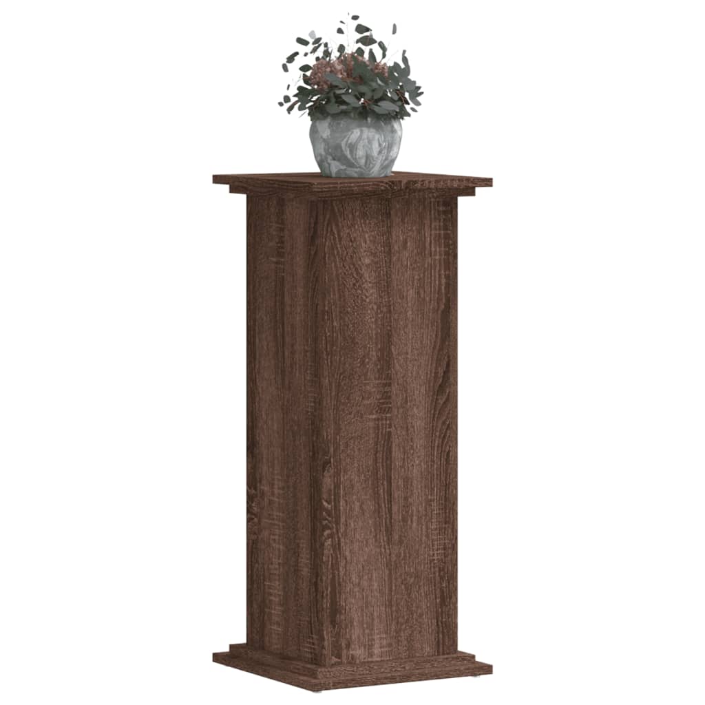 Estándar de planta Vidaxl 33x33x80 cm de madera procesada de roble de madera con colorado