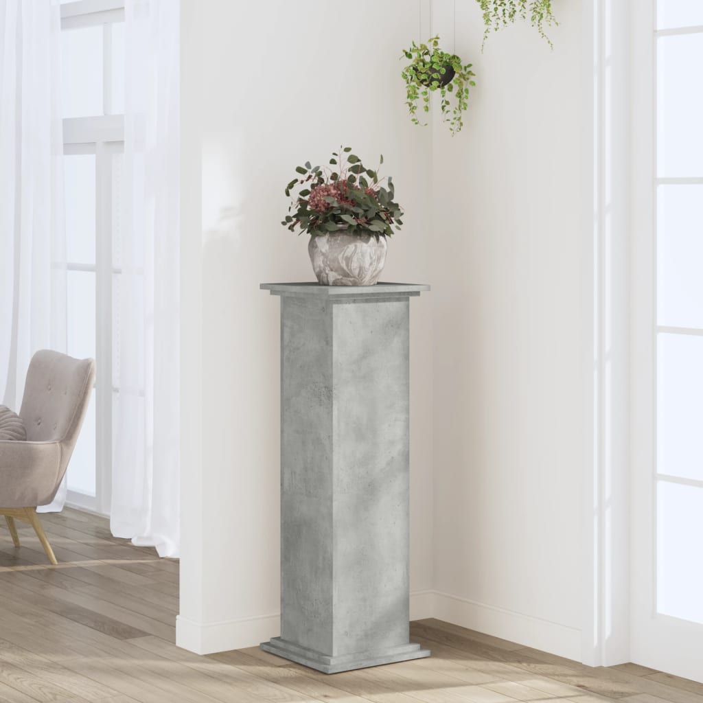 Estándar de planta Vidaxl 33x33x100 cm de madera procesada betongrijs