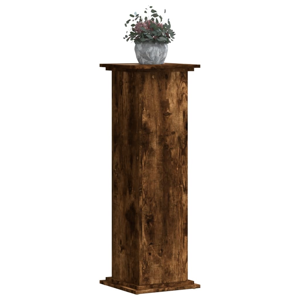 Estándar de planta Vidaxl 33x33x100 cm de madera procesada de roble ahumado