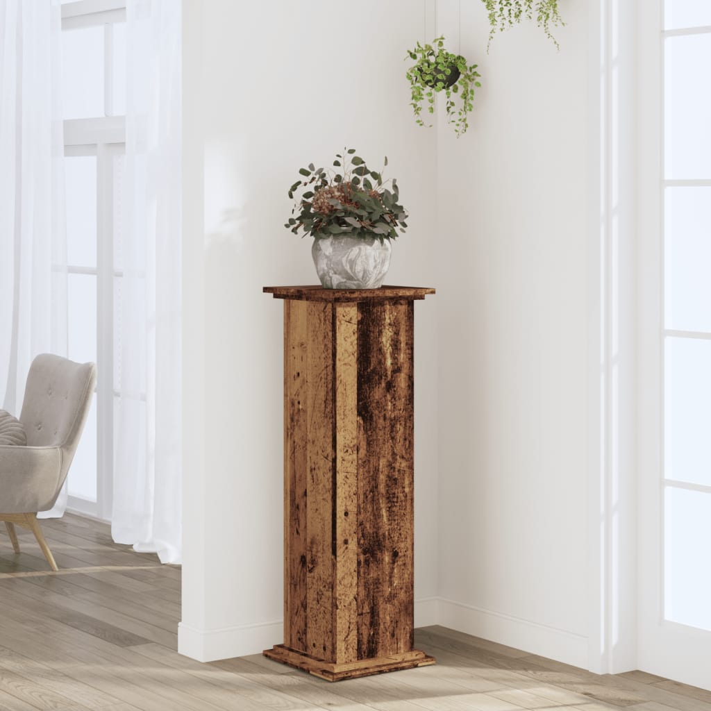 Estándar de planta Vidaxl 33x33x100 cm de madera procesada de madera vieja