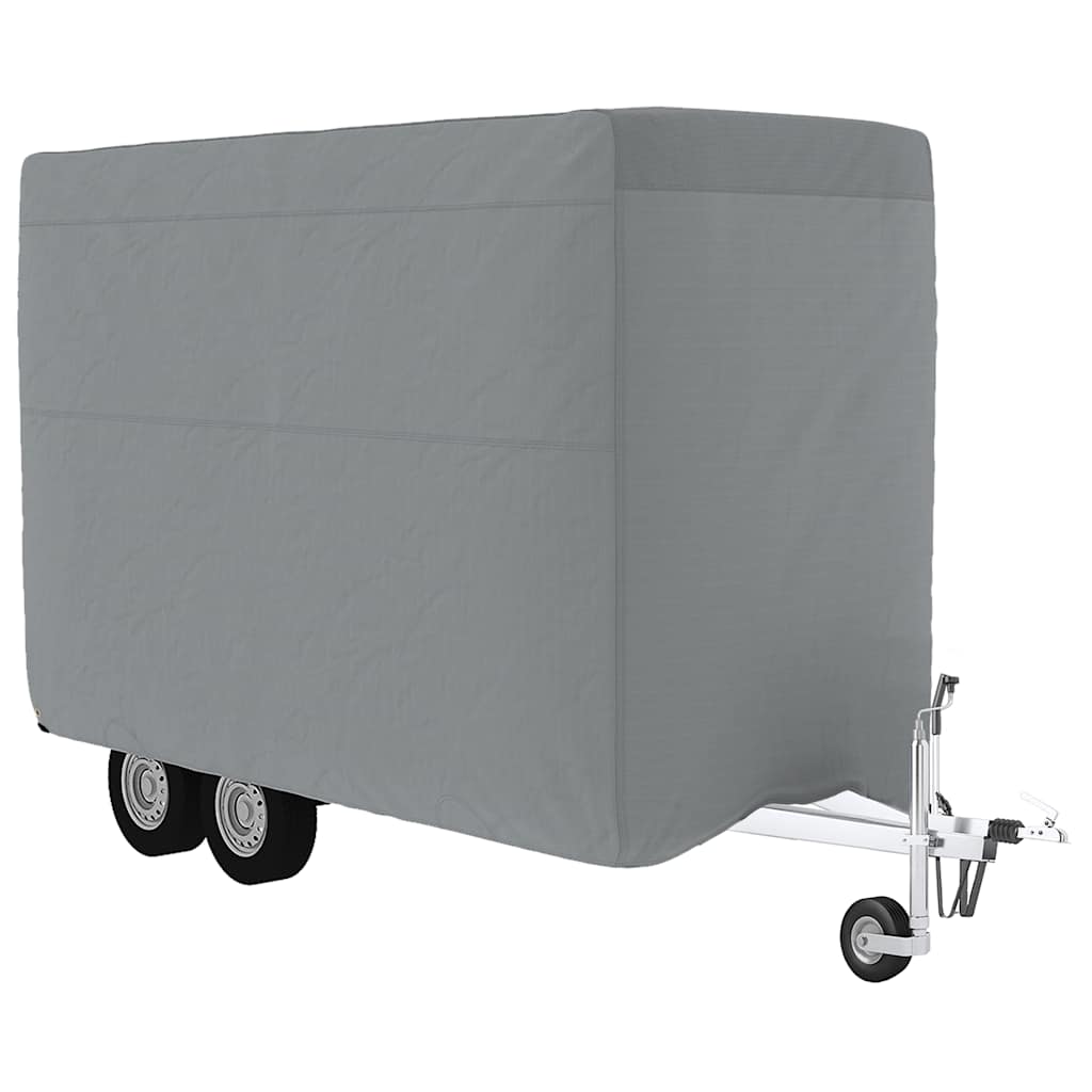 Vidaxl paardentrailerhoes 334x148x230 cm vliesvlies grijs