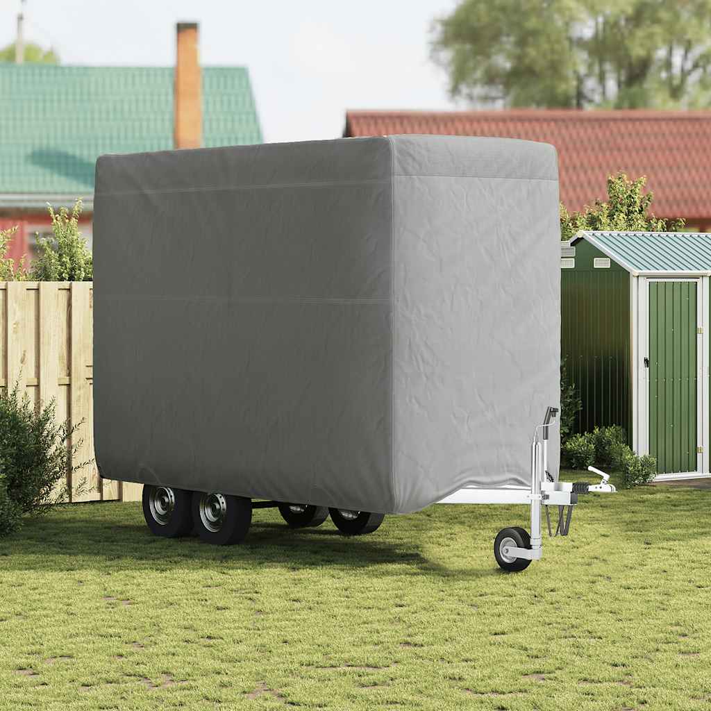 Vidaxl paardentrailerhoes 334x148x230 cm vliesvlies grijs