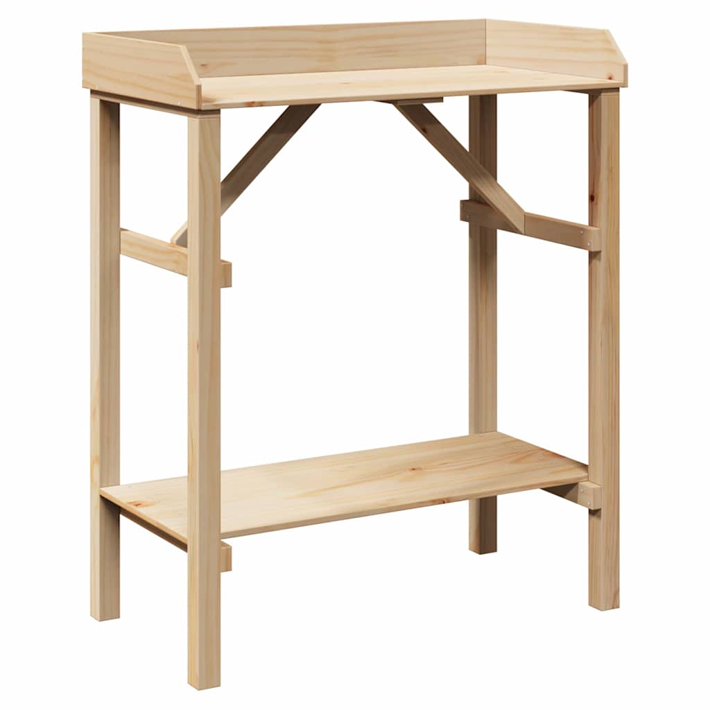 Vidaxx mesa de plantación con estante madera de pino resistente natural 75 x 40 x 90 cm