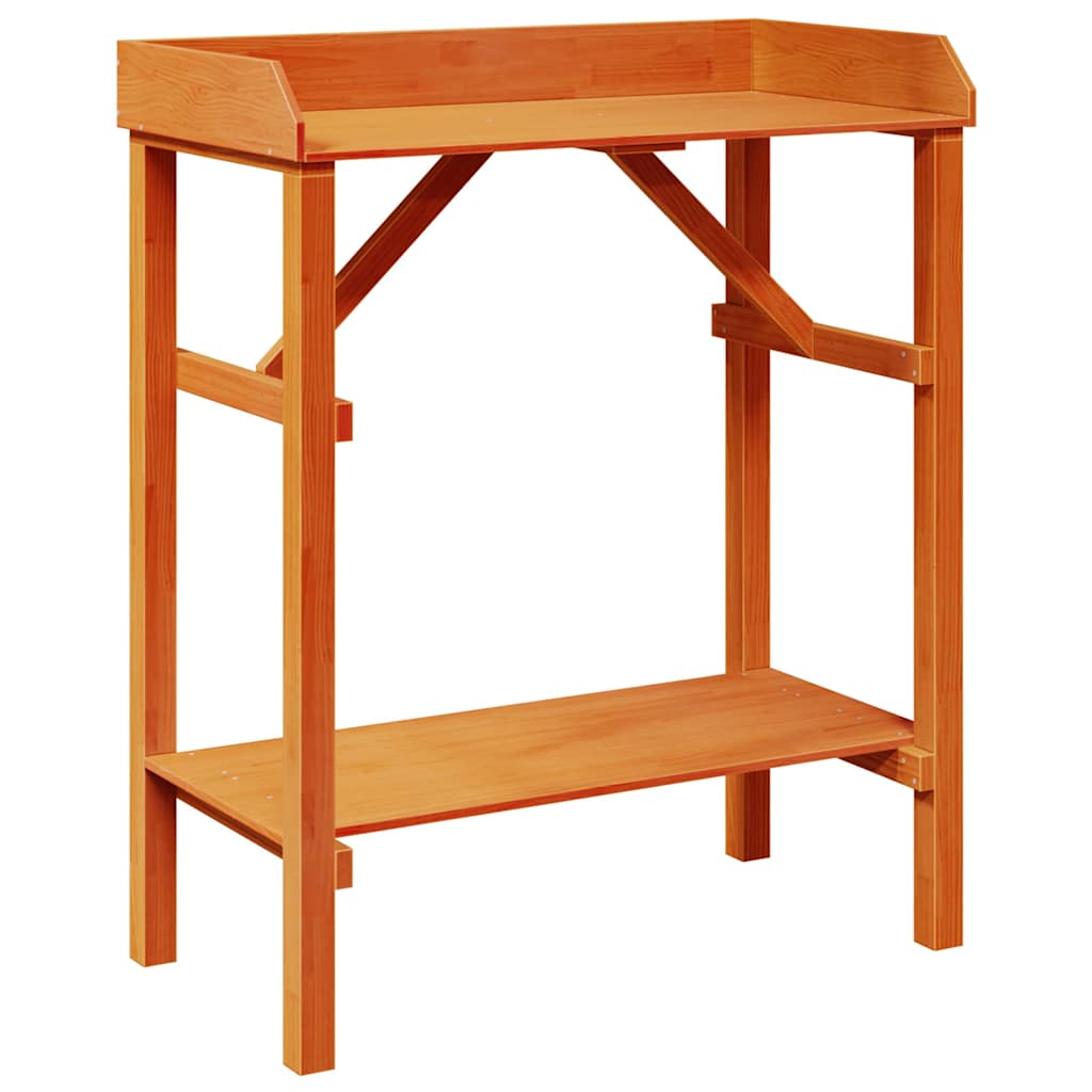 Vidaxl planttafel met plank bruin 75 x 40 x 90 cm massief grenenhout