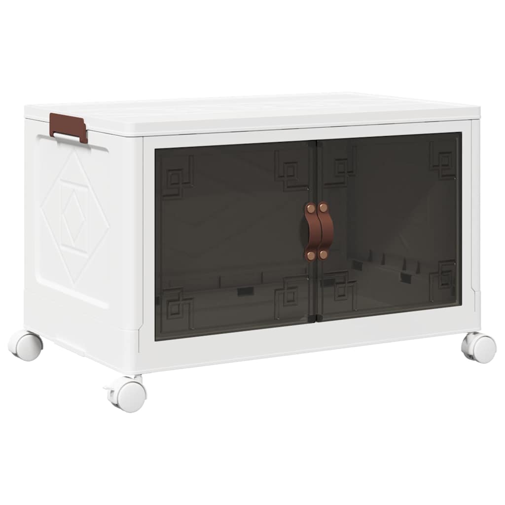 Vidaxl Box de almacenamiento apilable con ruedas 75 L 64x40x41 cm