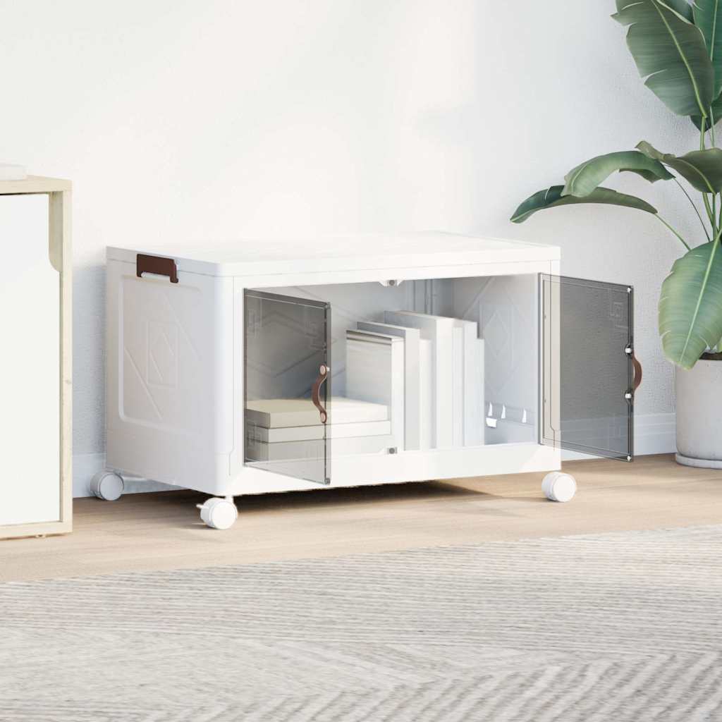 Vidaxl Box de almacenamiento apilable con ruedas 75 L 64x40x41 cm