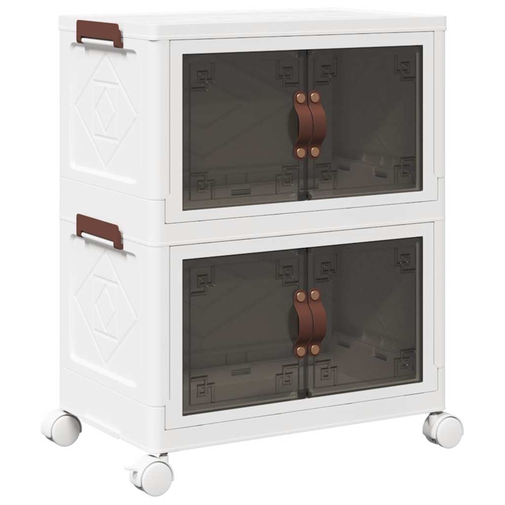 Vidaxl Box de almacenamiento apilable con ruedas 2 capas 28 L 48.5x29.5x59.5 cm