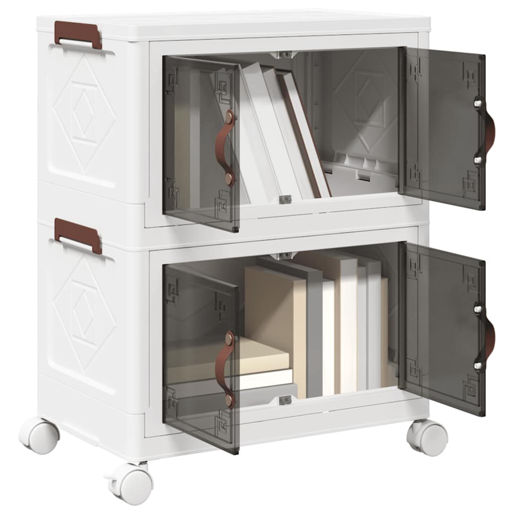 Vidaxl Box de almacenamiento apilable con ruedas 2 capas 28 L 48.5x29.5x59.5 cm