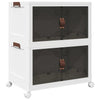 Caja de almacenamiento Vidaxl apilable con ruedas de 2 capas 75 L 64x40x76 cm