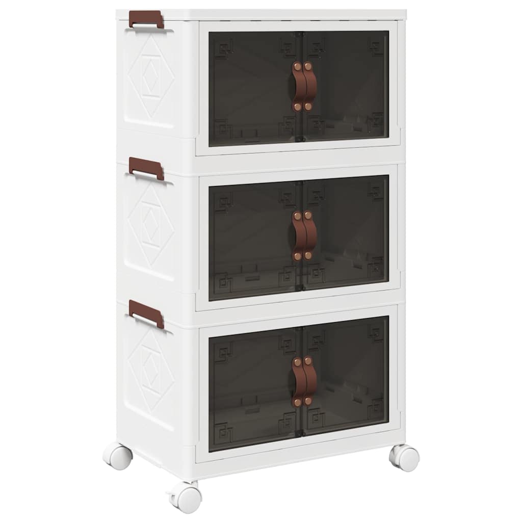 Vidaxl Box de almacenamiento apilable con ruedas de 3 capas 28 L 48.5x29.5x86 cm