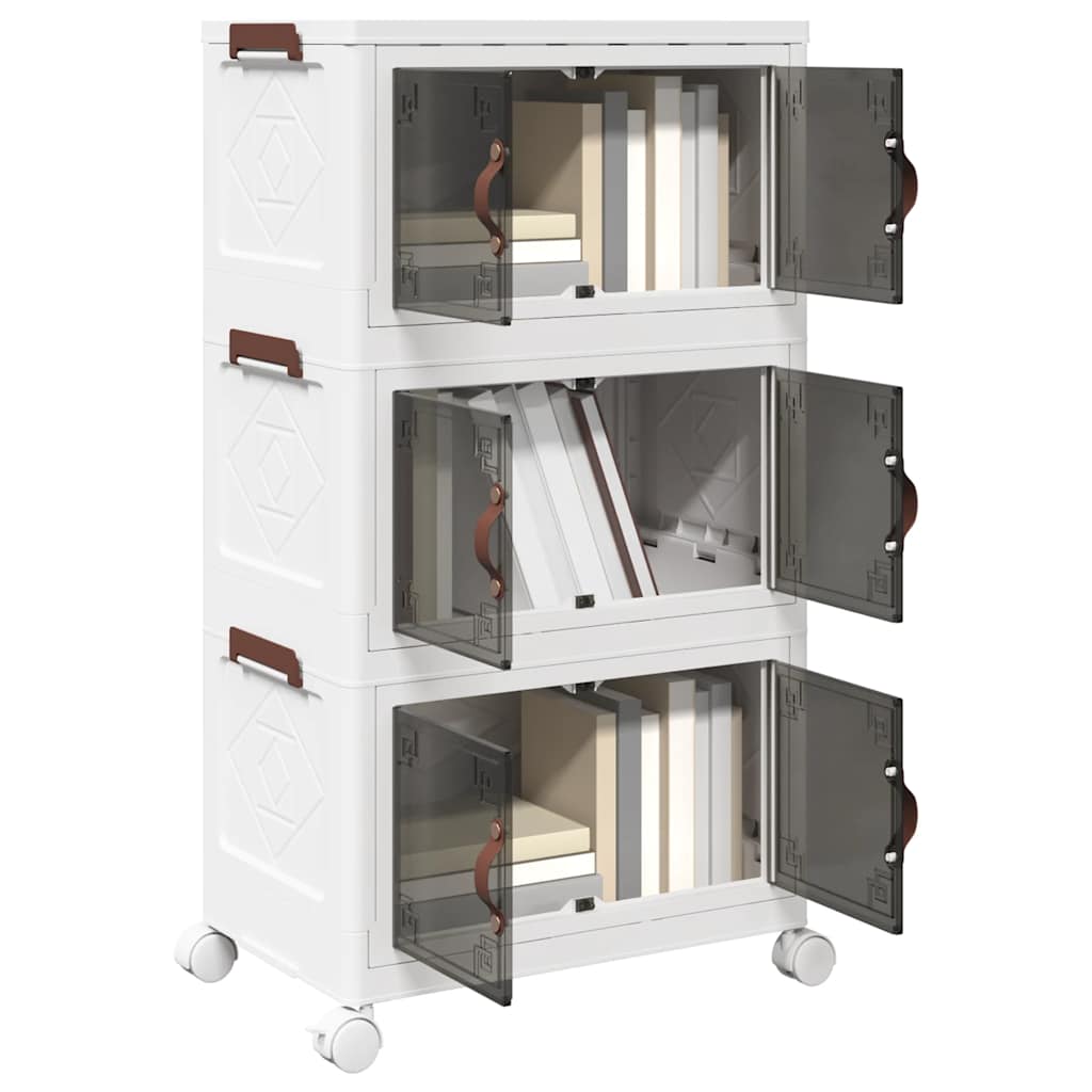 Vidaxl Box de almacenamiento apilable con ruedas de 3 capas 28 L 48.5x29.5x86 cm