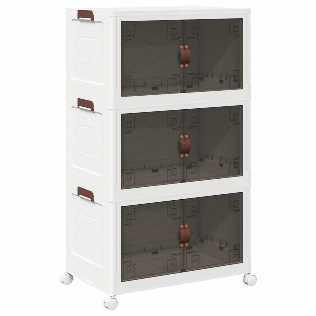 Casella di archiviazione Vidaxl IMPLEGGIBILE CON RUOTE A 3AGGIORNO 75 L 64X39.5X110.5 CM