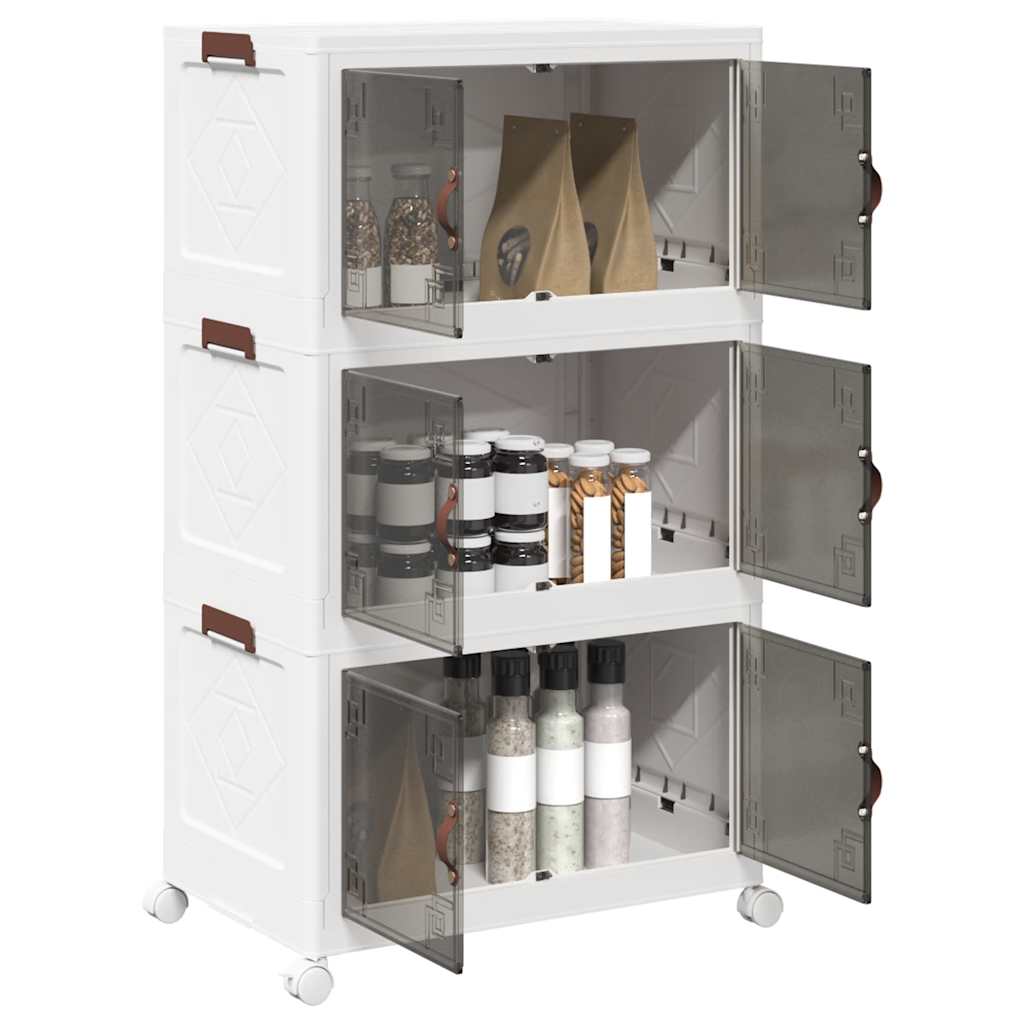 Casella di archiviazione Vidaxl IMPLEGGIBILE CON RUOTE A 3AGGIORNO 75 L 64X39.5X110.5 CM
