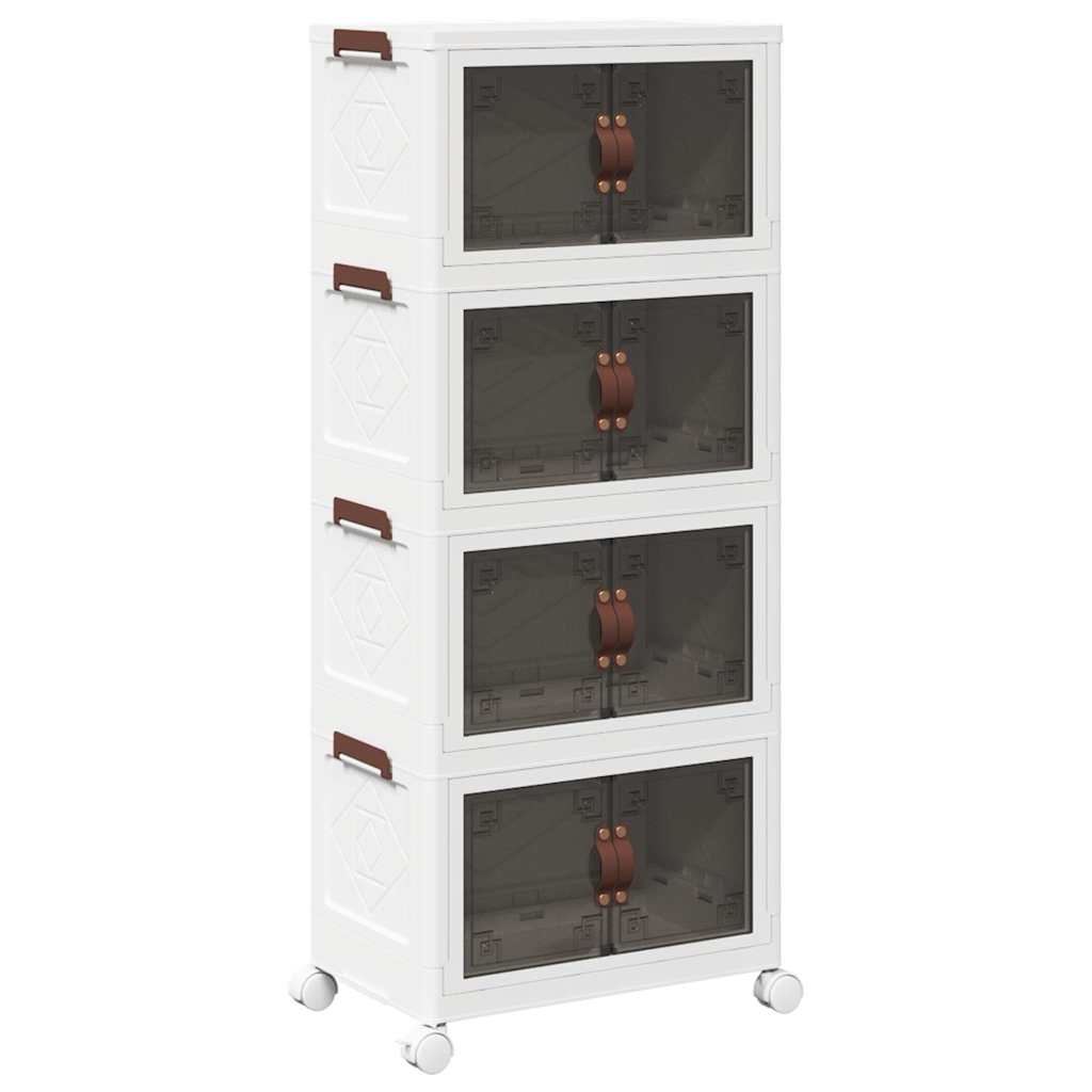 Casella di archiviazione Vidaxl impilabile con ruote a 4 strati 28 L 48x29.5x112.5 cm