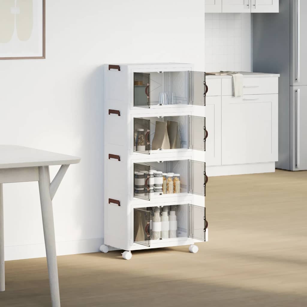 Casella di archiviazione Vidaxl impilabile con ruote a 4 strati 28 L 48x29.5x112.5 cm