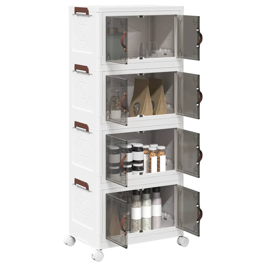 Casella di archiviazione Vidaxl impilabile con ruote a 4 strati 28 L 48x29.5x112.5 cm