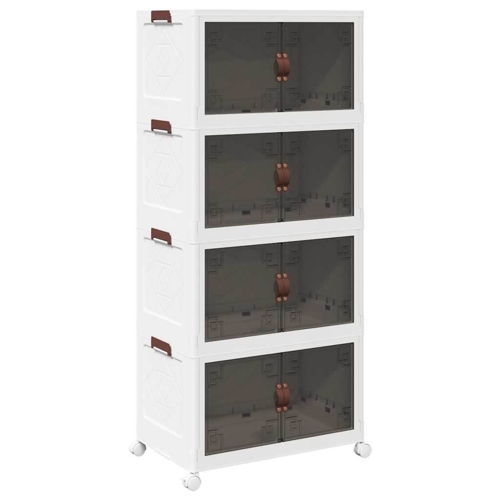 Scatola di archiviazione Vidaxl impilabile con ruote a 4 strati 75 L 64x40x141.5 cm