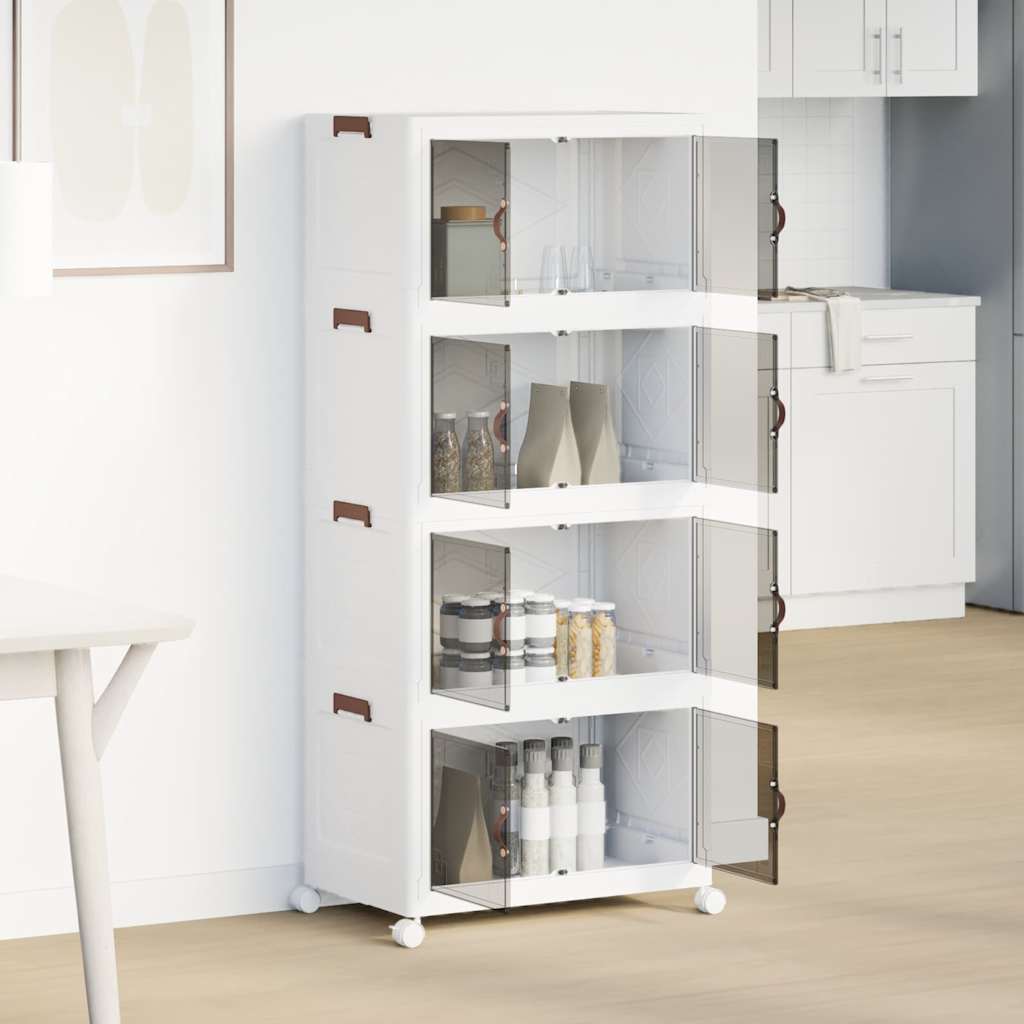 Scatola di archiviazione Vidaxl impilabile con ruote a 4 strati 75 L 64x40x141.5 cm
