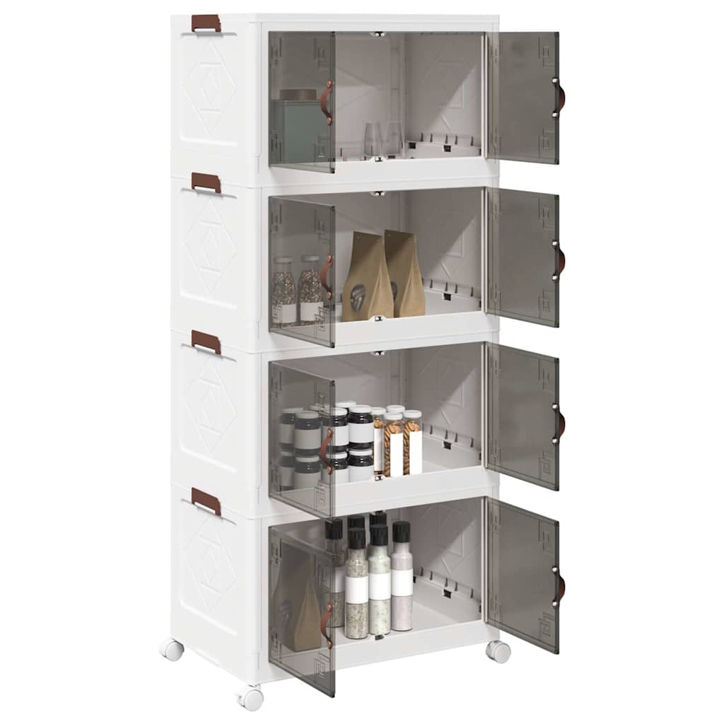 Scatola di archiviazione Vidaxl impilabile con ruote a 4 strati 75 L 64x40x141.5 cm