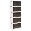 Caja de almacenamiento Vidaxl apilable con ruedas de 5 capas 75 L 64x40x179 cm