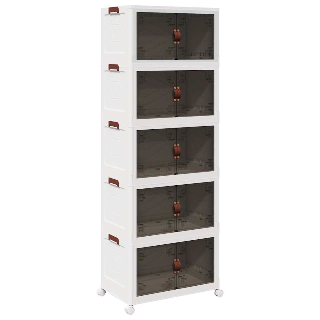 Casella di archiviazione Vidaxl impilabile con ruote a 5 strati 75 L 64x40x179 cm